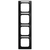 1724 NSK-915 Cover frame with viewing window, vertical with labeling field 4-fold black matt - Busch-balance® SI