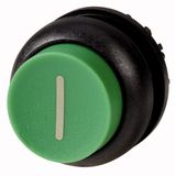 M22S-DH-G-X1 Pushbutton, RMQ-Titan, Extended, momentary, green, inscribed, Bezel: black