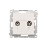 RTV pass-through aerial socket, module, white matt