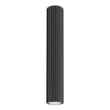 CYLINDRICAL CEILING LAMP BLACK 40 CM CARBON VERTICAL PATTERN GU10