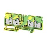 PE terminal, SNAP IN, Green/yellow, 6 mm², 1000 V, Number of connectio