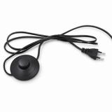Flat cable 3m, 2* 0,75 mm² with foot switch and EU plug, black