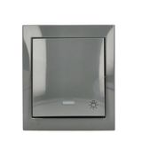 Splash-proof "light" push button, IP44, 10AX, dark grey