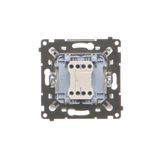 Double Keystone flat IT/telephone socket cover, (module), cream white/electro white