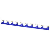 Box of short bar for P2RFZ-E. In the box there are 10pcs of short bar, 15.7 mm pitch,10 pole (10 terminal) and 20pcs of caps. Color is blue. P2DN0202D