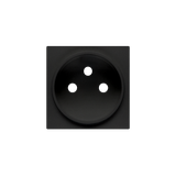 Cover for single socket outlet, (cover), Simon 24, IP20, black matt