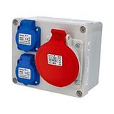 Box 3070 2x230V and 1x400V/32A/5p socket
