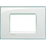 Square cover plate 3 modules - acquamarine