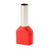 Insulated double sleeve terminal HI 2x4.0/12-jun red, Al/Cu