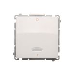 Double intermediate switch with indicator light, LED not replaceable Color: blue, (module), 10AX, quick connection, white