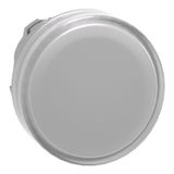 Pilot light head Harmony XB4 metal white 22mm LED plain lens