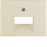 Centre plate for FCC soc. out. 2gang, arsys, white glossy