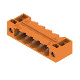 PCB plug-in connector, male header, Flange, THT solder connection, 5.08 mm, Number of poles: 5, 90°, Solder pin length (l): 3.2 mm, tinned, orange, Box