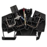 Z-series, Fuse terminal, Rated cross-section: 2.5 mm², Tension-clamp connection, black, Direct mounting