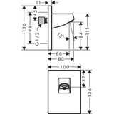 HG Pulsify wall connector f OHS 105 chr
