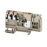Modular distribution terminals, PUSH IN, 10 mm², 800 V, 57 A, dark beige