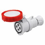 CEE Straight Connector HP 3P+E 32A 400V 6h IP69 Red