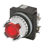 Push-button, full guard, illuminated, momentary, red, led BA9S 24V, N.O.+N.C.