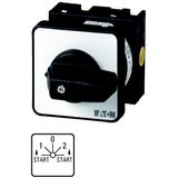 T0-2-8182/E Spring-return switch, T0, 20 A, flush mounting, 2 contact unit(s), Contacts: 4, 45 °, momentary/maintained, With 0 (Off) position, with spring-return