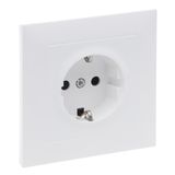2P+E SOCKET SCHUKO STANDARD SCREW TERMINALS SHUTTERED MONOBLOCK WHITE