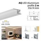 Aluminum profile for plasterboards AQ 2m Whitey diffus., 2x end