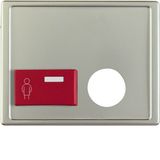 Centre plate plug-in opening, red button at bottom, arsys steel matt l
