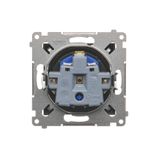 Single socket outlet without earthing, with shutters, (module), 16A, 250V, Screw, Bronze matt, metalic