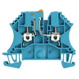 Test-disconnect terminal, Screw connection, blue, 2.5 mm², 24 A, 800 V, Number of connections: 2, Number of levels: 1