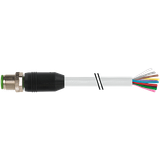 M12 male 0° A-cod. with cable PUR 12x0.25 gy UL/CSA+drag 17.0m