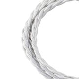 Textile Cable Twisted 2C White 3m