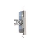 Single shielded computer socket RJ45 category 6 with anti-dust cover, matt aluminum