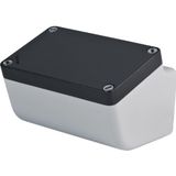 Sloped aluminium push-button enclosure M10 85x140x85, painted, undrilled, with cable entry