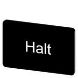 Labeling plate 17.5 x 27 mm, label black, labeling: Halt