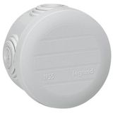 Round junction box - Ø60 mm, th. 40 mm - snap closure - gray