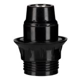 Lampholder E14 Bakelite Threaded + Ring Black