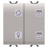 PUSH-BUTTON PANEL WITH INTERCHANGEABLE SYMBOLS - KNX - 4 CHANNELS - 2 MODULES - NATURAL BEIGE - CHORUS