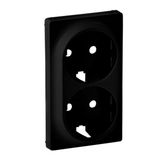 2X2P+E SCHUKO SOCKET COVER MAT BLACK VALENA LIFE