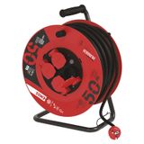 Rubber Extension Cord Reel – 4 sockets, 50m, 1.5mm2