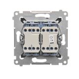Double socket outlet without earthing, 16A, black matt