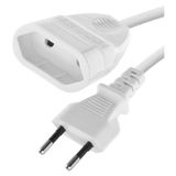 Extension Cord 3 m / 1 socket / white / PVC / 0,75 mm2
