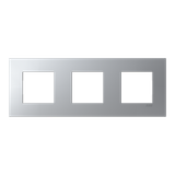 Frame 3-gang - ABB logo - Silver