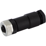 M12 Power female 0° L-cod. screw terminal 5-pol., max. 2,5mm², 8-13mm
