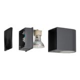 Wall Lamp Outdoor 1x GU10 Anthracite D-shape IP44