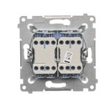 IP44 single socket outlet without frame seal - same color flap&cframe, module, 16A, quick connection, champagne matt