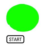 M22-XDL-G-GB1 Button lens, flat green, START