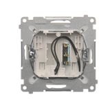 IP44 socket outlet with Schuko earthing, shutters and frame seal - transparent flap, (module), 16A, 250V, Screw, anthracite, metalic