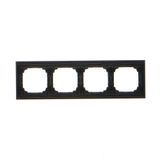 Double socket outlet without earthing, 16A, black matt