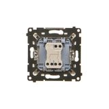 Single socket outlet with Schuko earthing, without shutters, (module), Simon 24, IP20, 16A, champagne matt