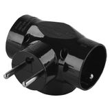 Multiple Socket 3× round, black