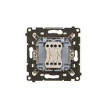 Single switch with backlight LED, (module), 16AX, Screw, white